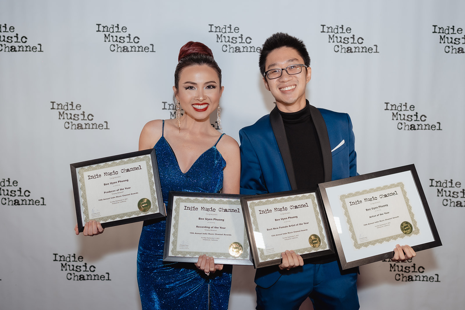 Bee Uyên Phương và Duy Trần nhận ‘cơn mưa’ giải thưởng tại lễ trao giải Indie Music Channel 