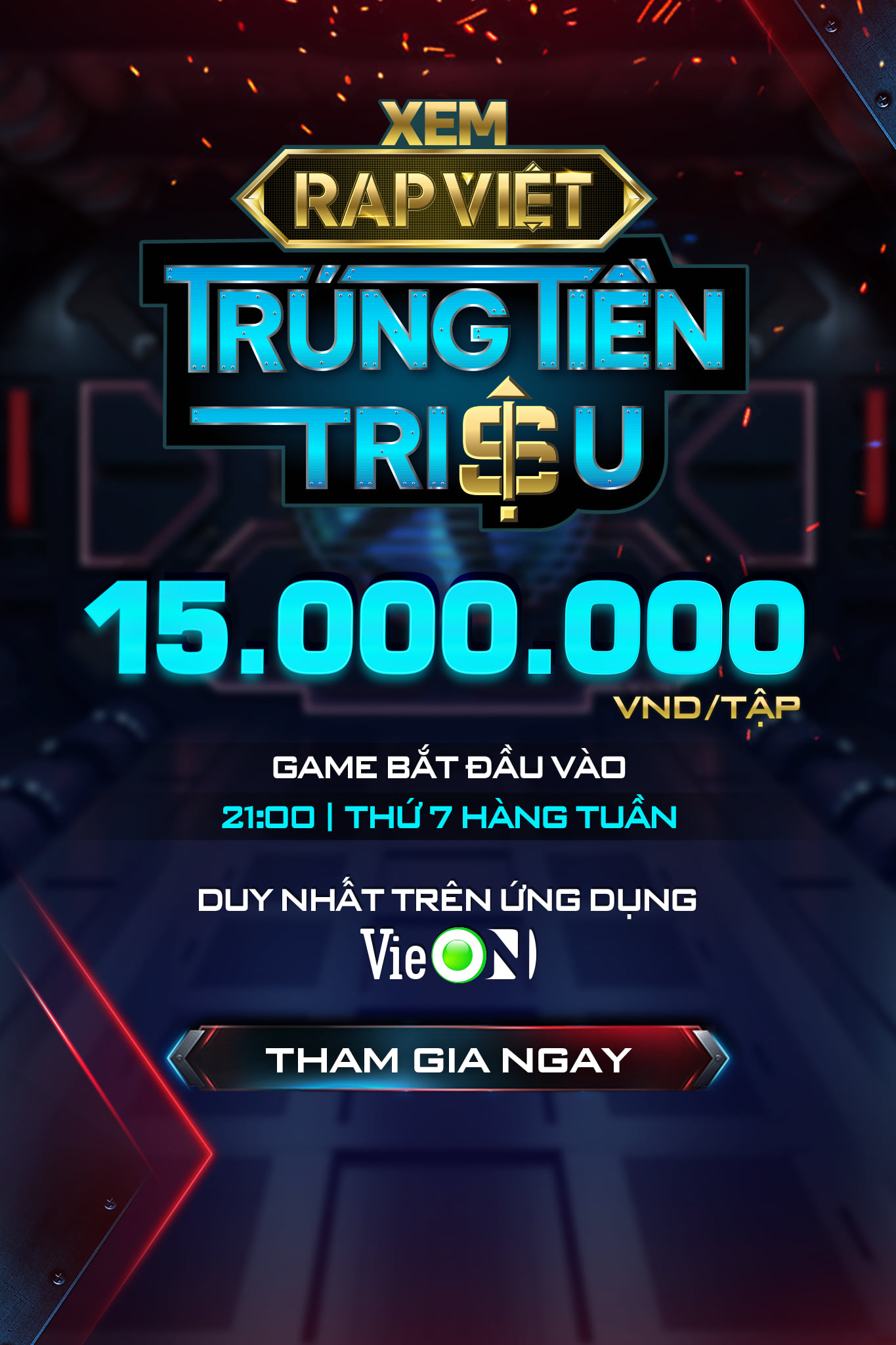 Trải nghiệm có 1-0-2 chỉ có tại VieON: Thưởng thức Rap Việt mùa 2 trúng tiền 15 triệu
