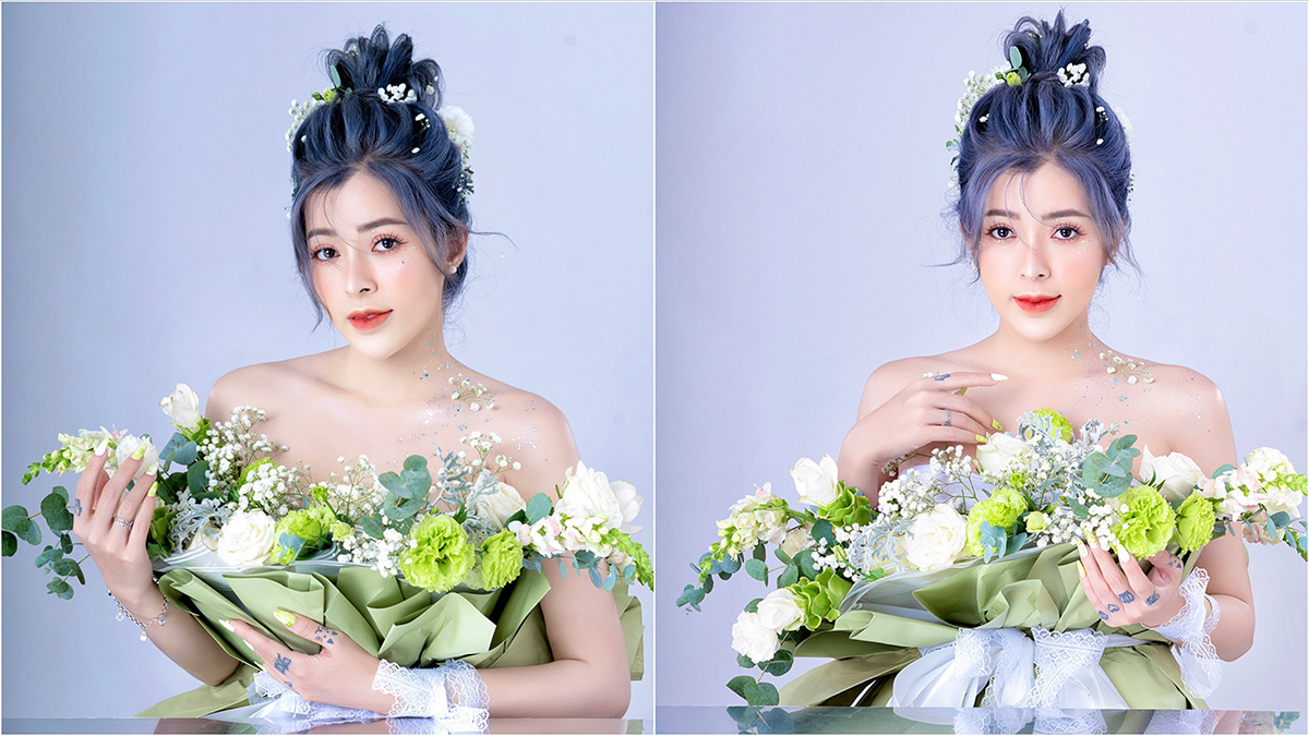 Linh Barbie “nhập hội" mỹ nhân Việt lăng xê mốt chụp ảnh bán nude, lấy hoa che ngực 
