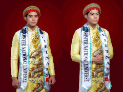 Ngô Hoàng Phi Việt mặc áo dài Vương Triều đến Mister National Universe 2022