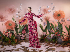 Hoa hậu Khánh Vân thướt tha với áo dài hoa lá cành